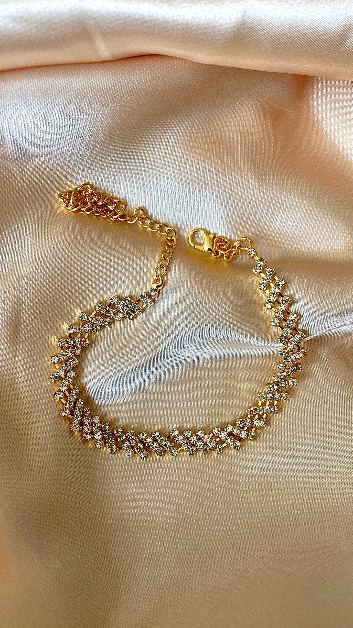 Rhinestone Tennis Chain Anklet