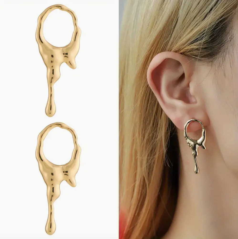 Lava Stone Drop Earrings