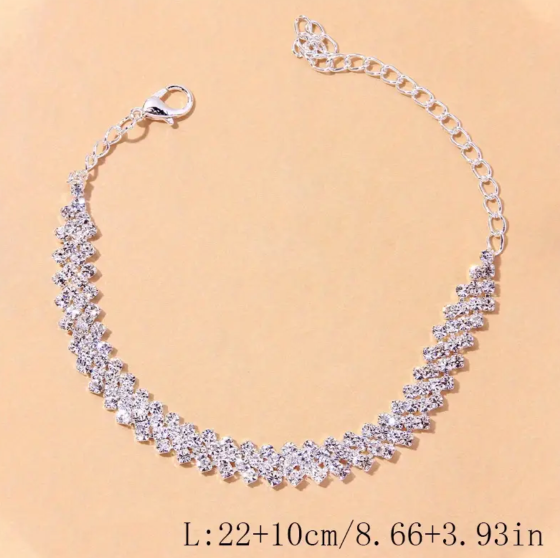 Rhinestone Tennis Chain Anklet