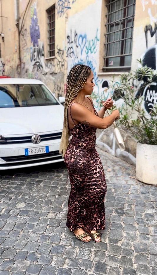 Backless Leopard Dress