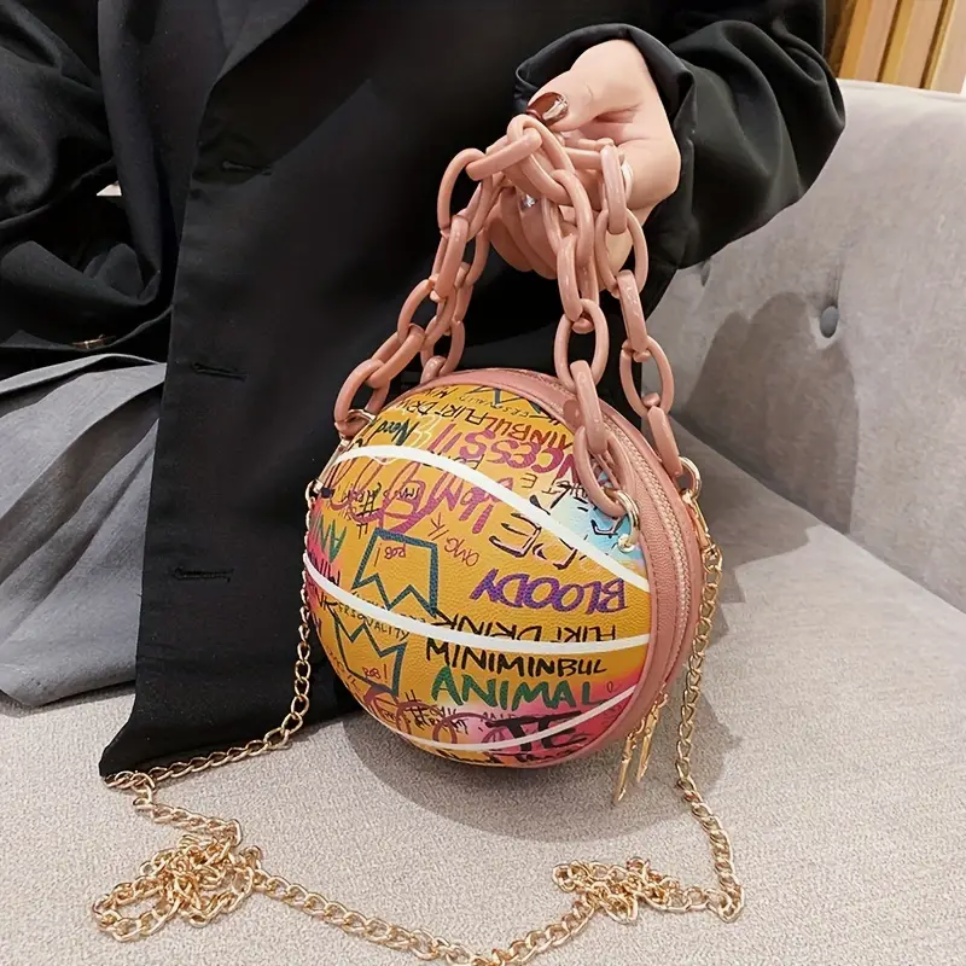 Pink Graffiti Basketball Bag