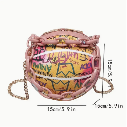 Pink Graffiti Basketball Bag