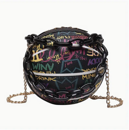 Black Graffiti Basketball Bag