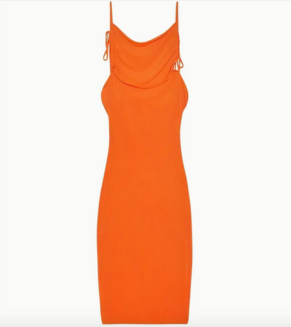 Tangerine backless dress