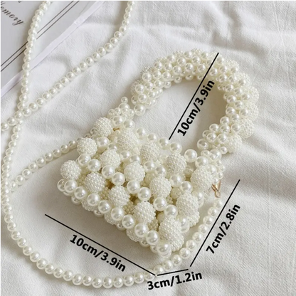 Faux Pearl Beaded Mini Bag