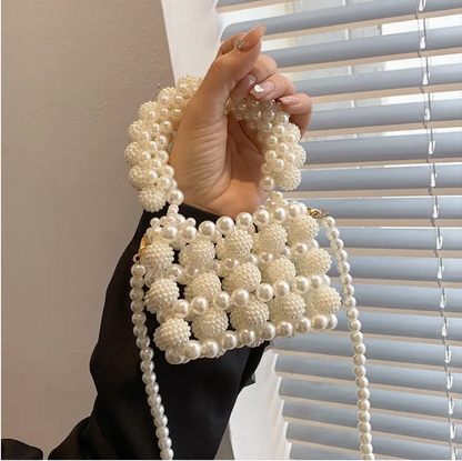 Faux Pearl Beaded Mini Bag