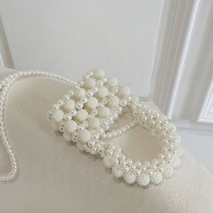 Faux Pearl Beaded Mini Bag