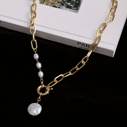 Faux Pearl Link Chain