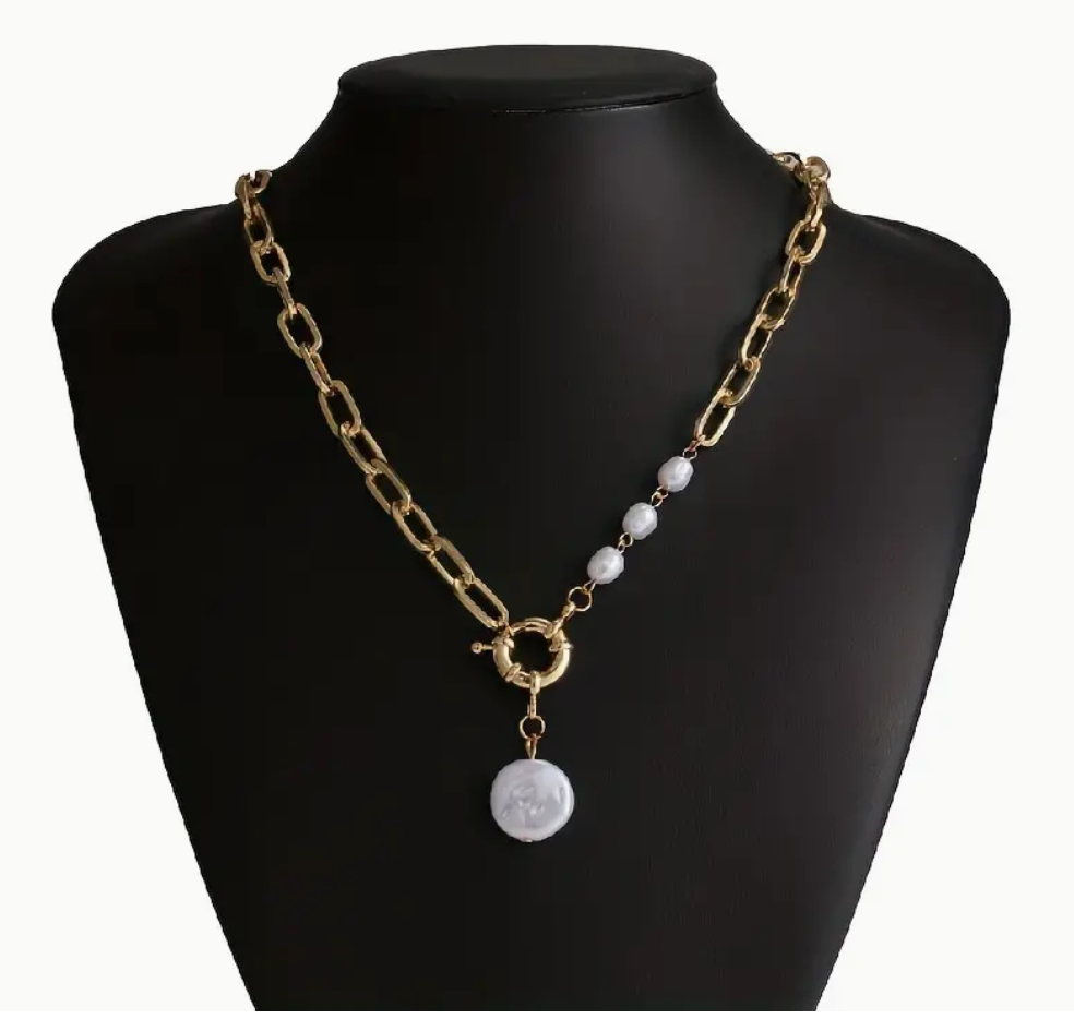 Faux Pearl Link Chain