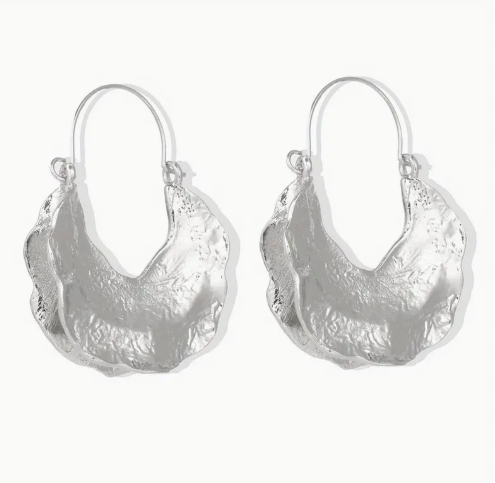 Silver Color Vintage Feel Drop Earrings