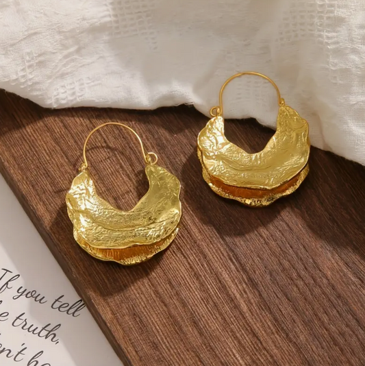 Gold Color Vintage Feel Drop Earrings