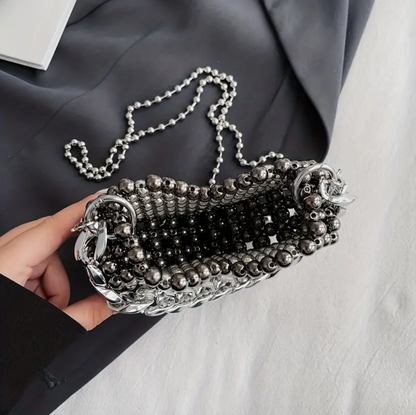 Silver Heart Chain Bag