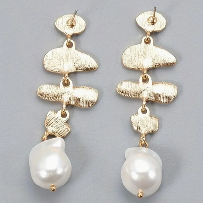 Multi Color Faux Pearl Drop Earrings