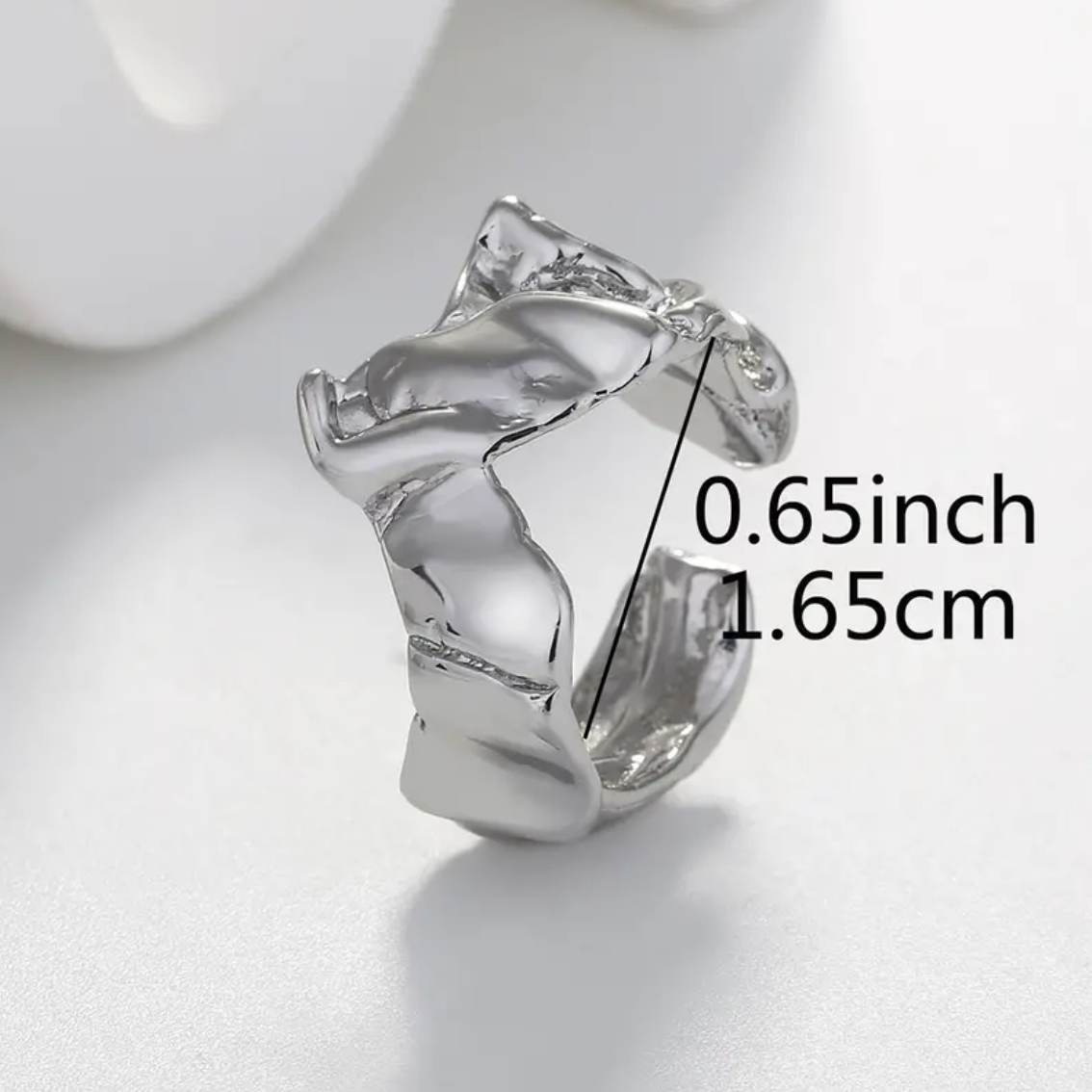 Silvery Lava Ring