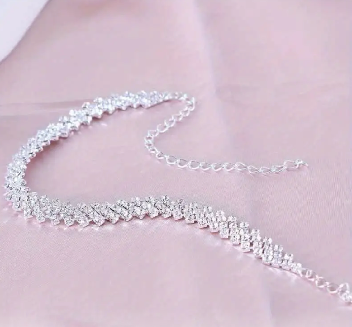 Rhinestone Tennis Chain Anklet