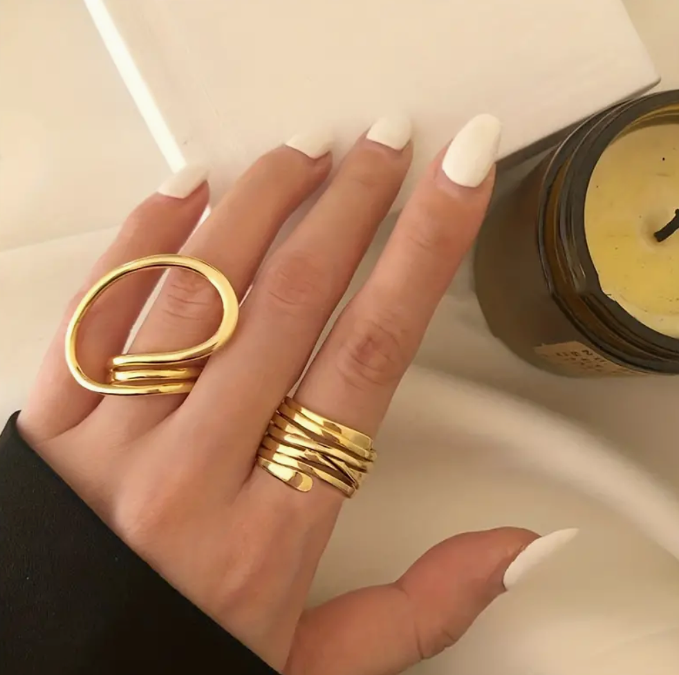 Golden Geo Two Piece Ring