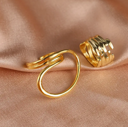 Golden Geo Two Piece Ring