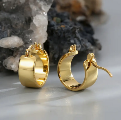 Chunky Mini Golden Hoop Earrings